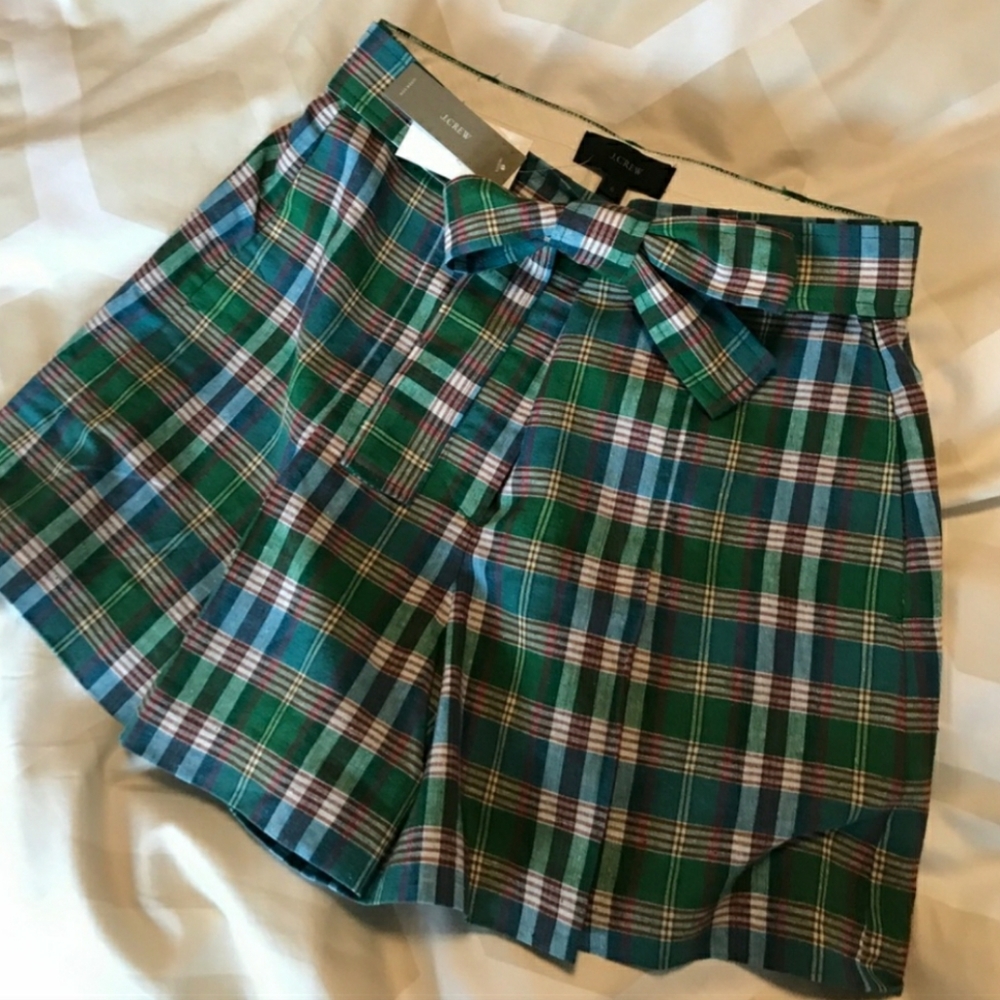 High waist plaid J Crew shorts (new)